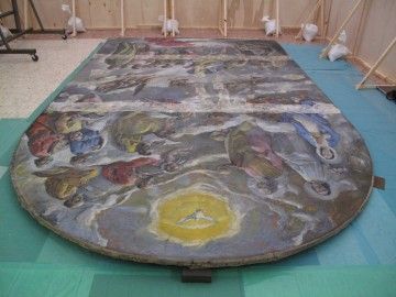 Restauración Lienzo de gran Formato " Bautismo de Jesús". Nerva.