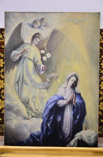 Restauración lienzo de gran Formato " Ave María Gracia Plena". Nerva.